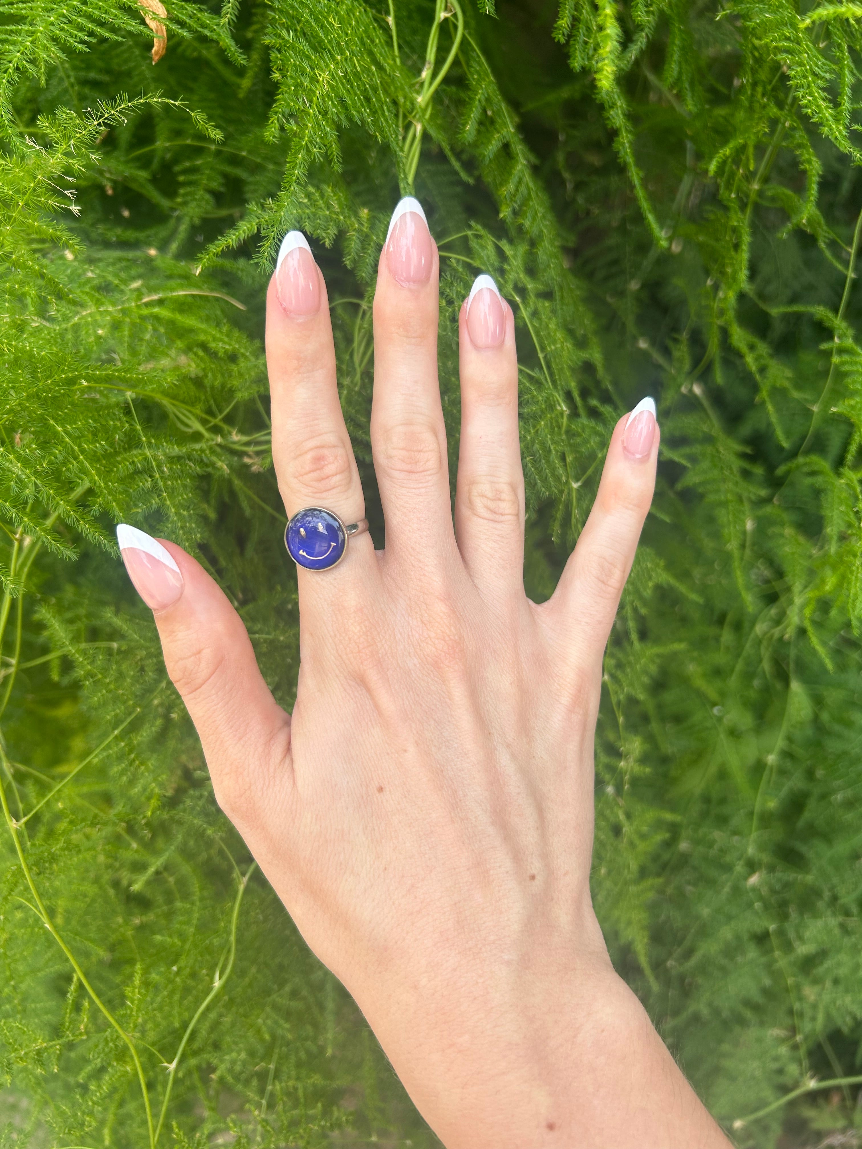 Smiley Face Mood Ring-Silver Plated Jewelry