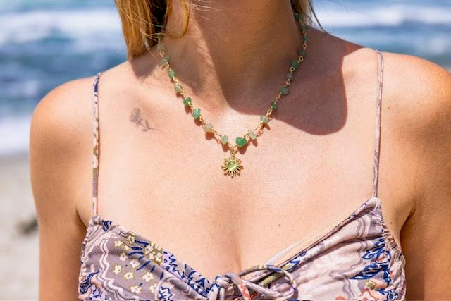 Emerald Sun Crystal Necklace