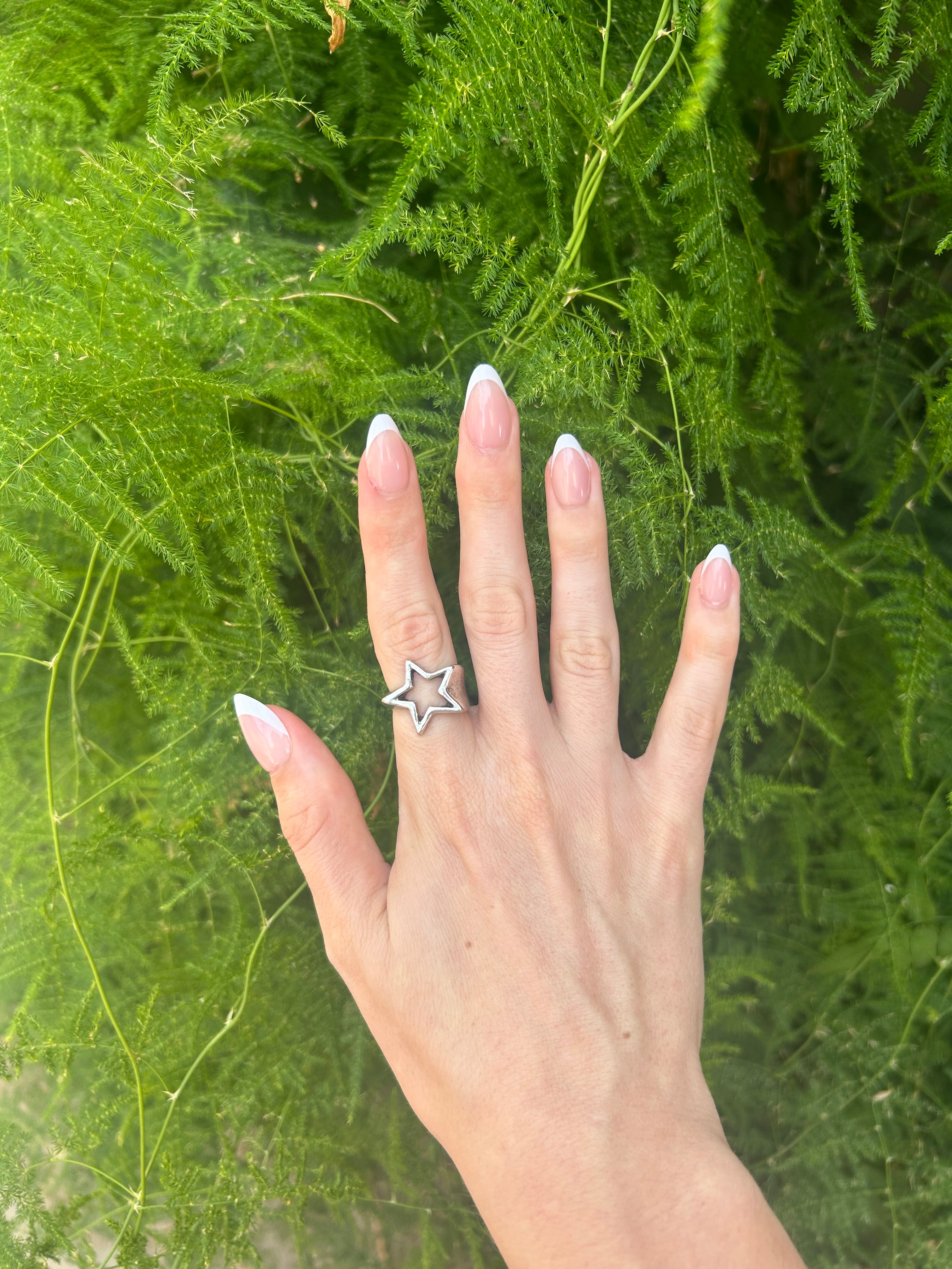 Gold or Silver Cut-Out Star Ring – Adjustable Celestial Jewelry