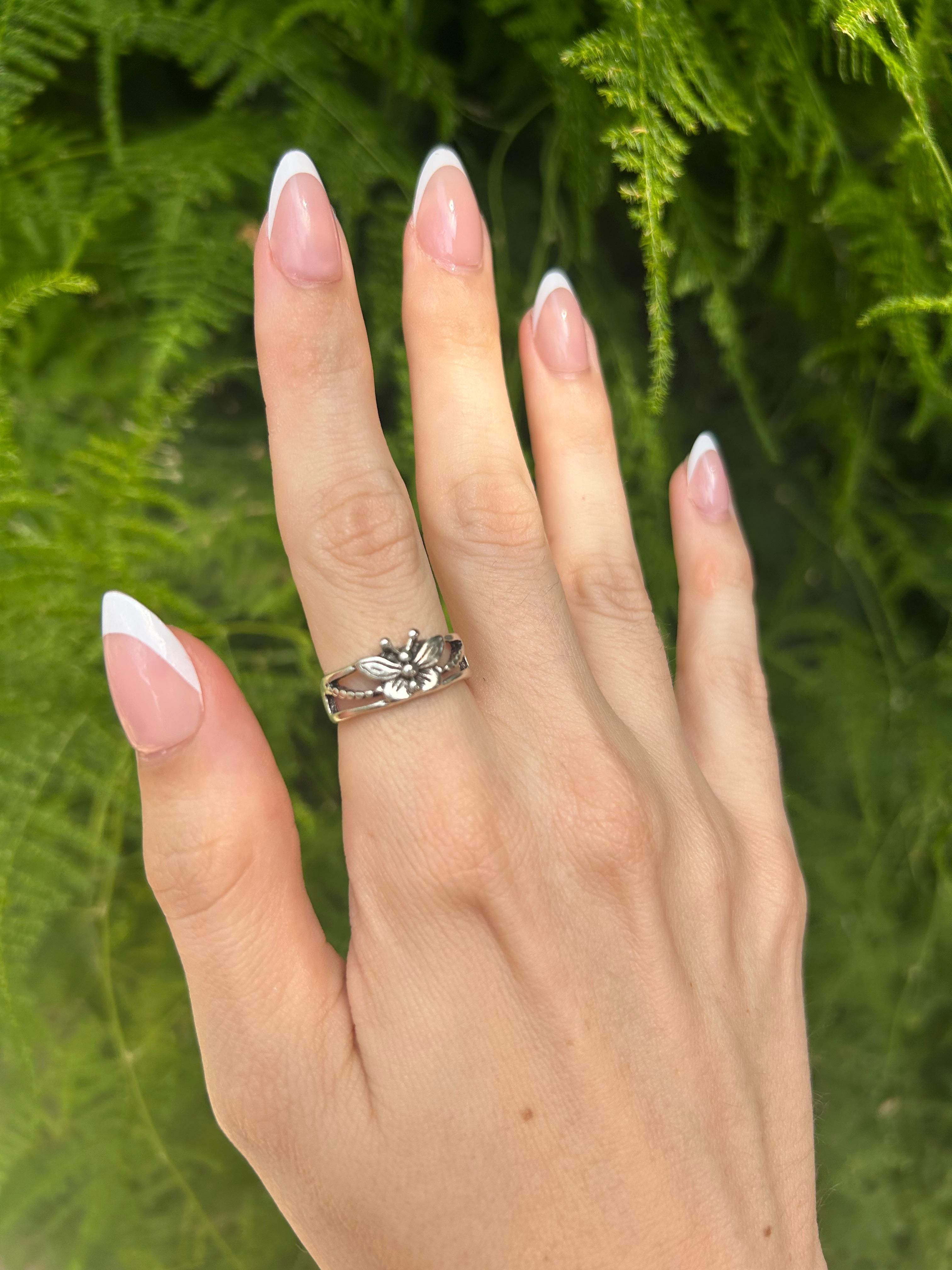 Silver Cut-Out Butterfly Ring – Adjustable Mystical Jewelry