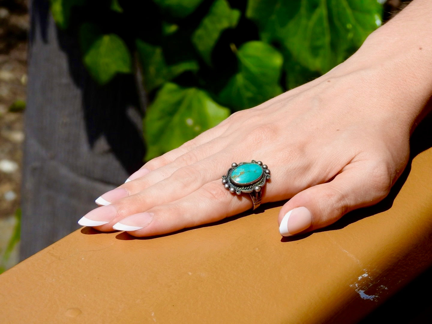 Teal Turquoise Gemstone Ring – Silver/Gold Adjustable Crystal Jewelry