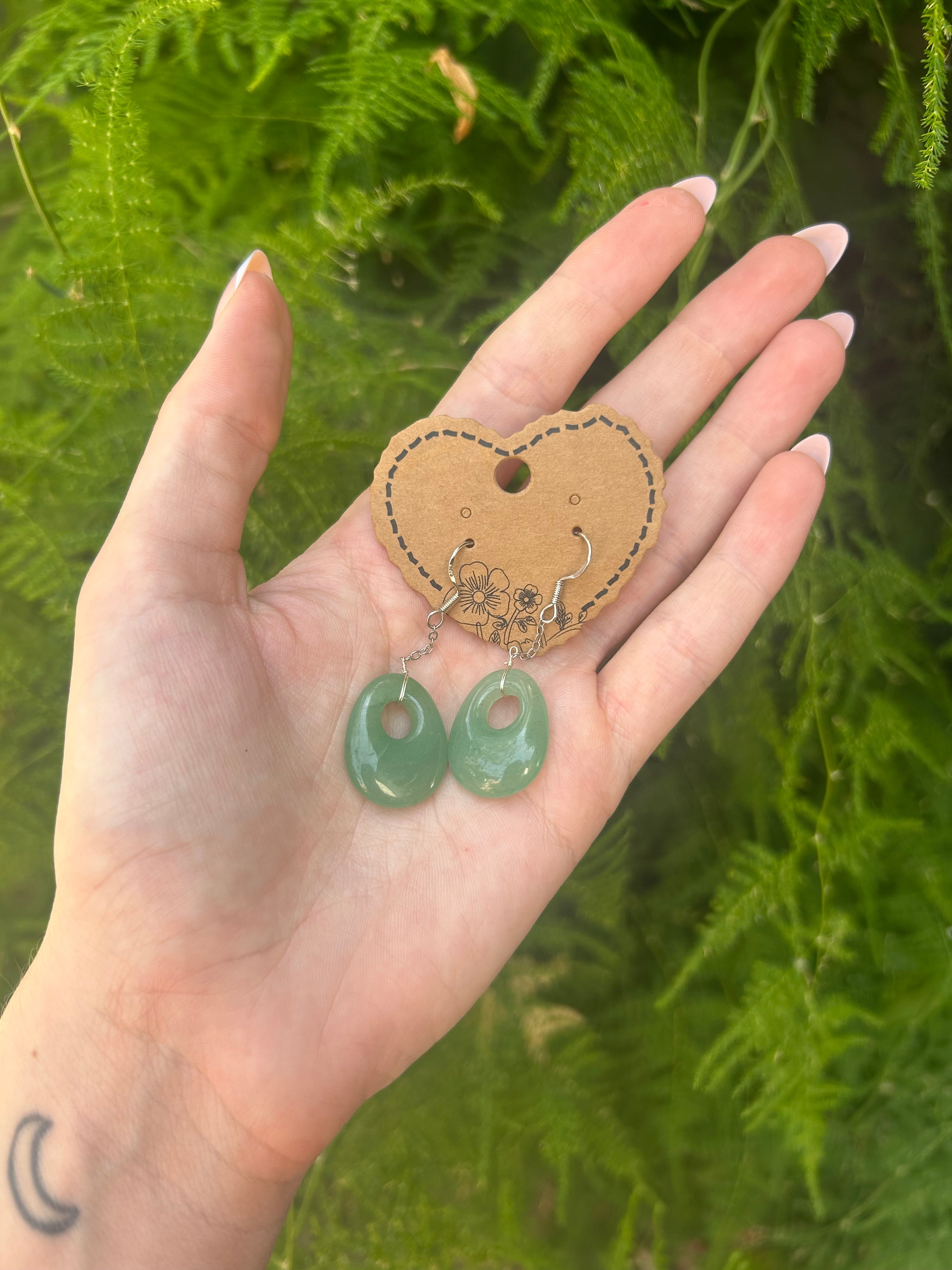 Green Aventurine Earrings- Retro Style Jewelry