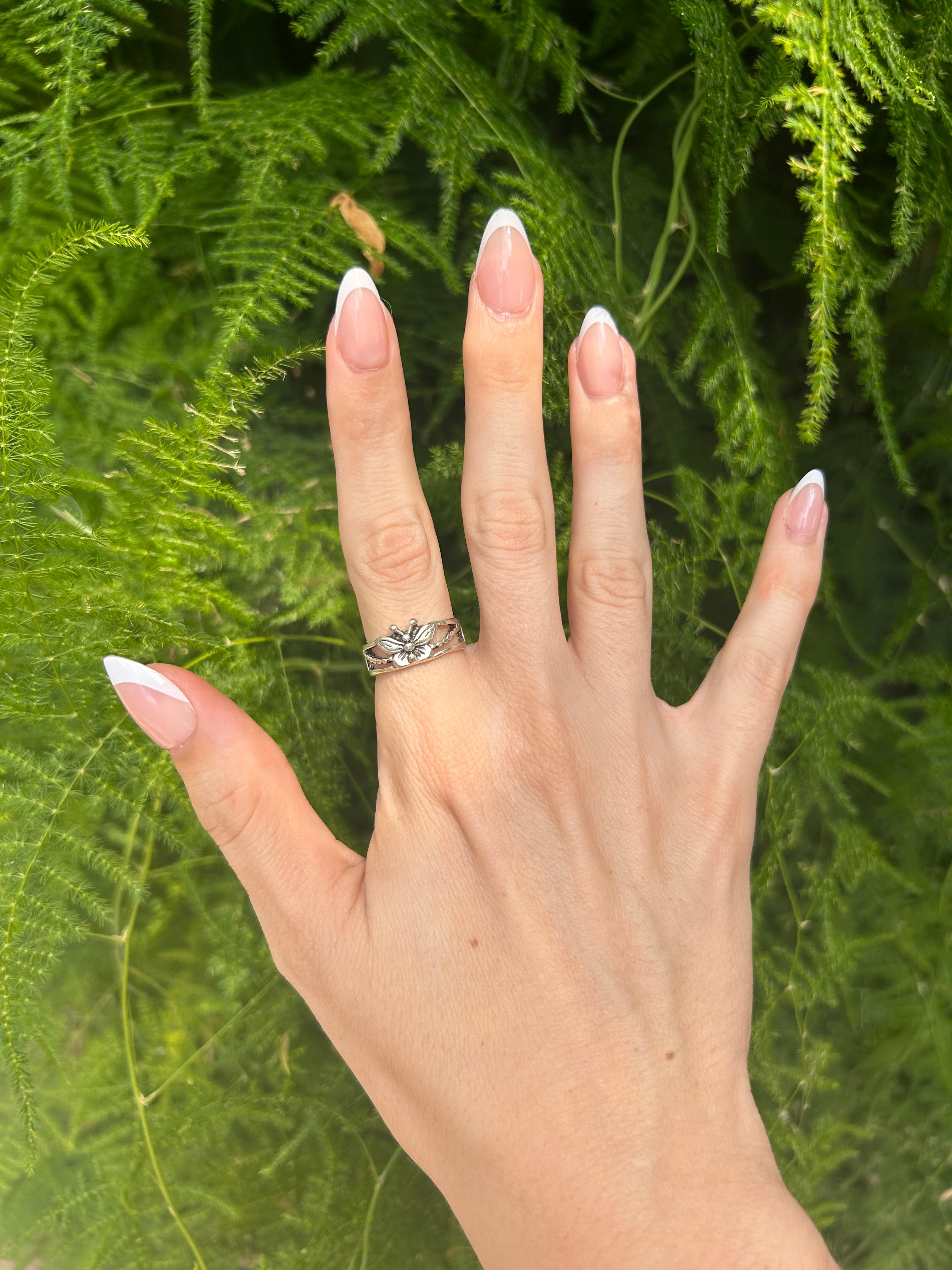Silver Cut-Out Butterfly Ring – Adjustable Mystical Jewelry