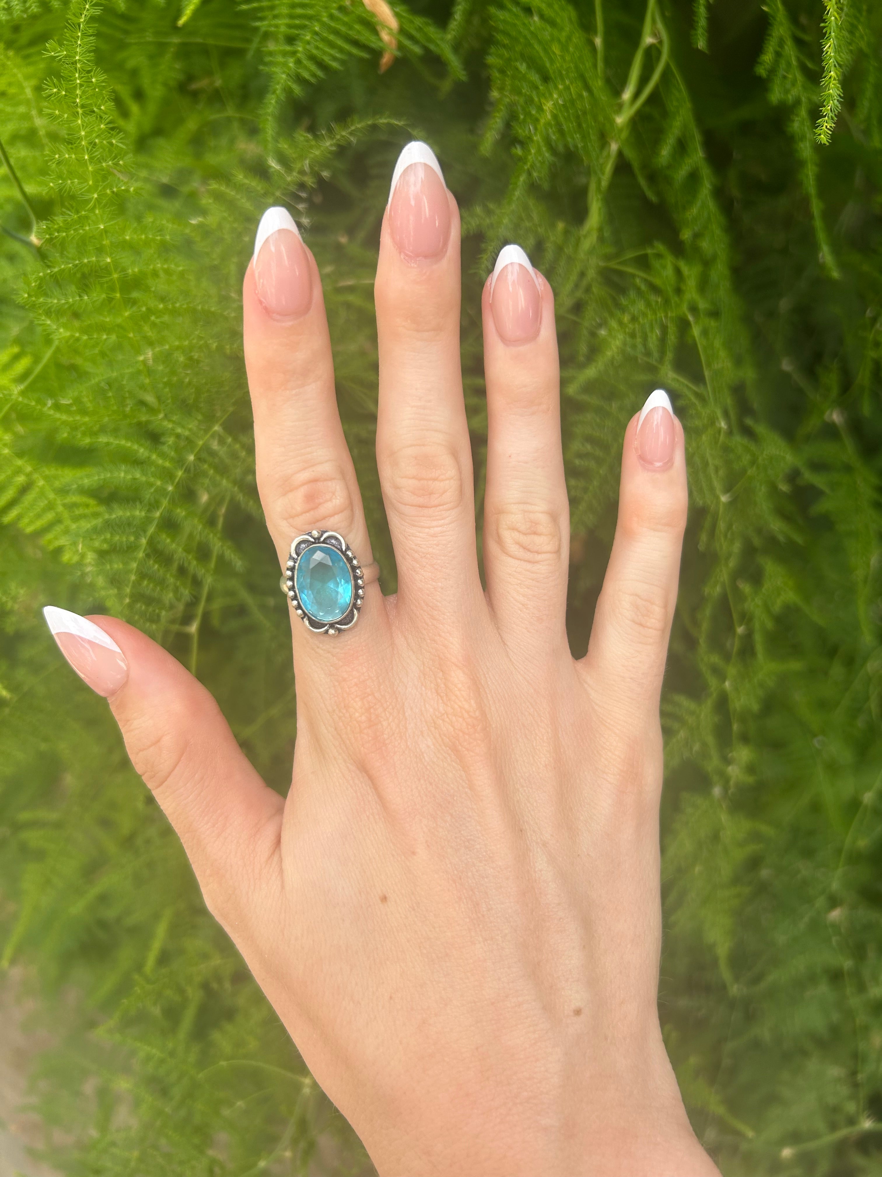 Celestial Crescent Topaz Ring