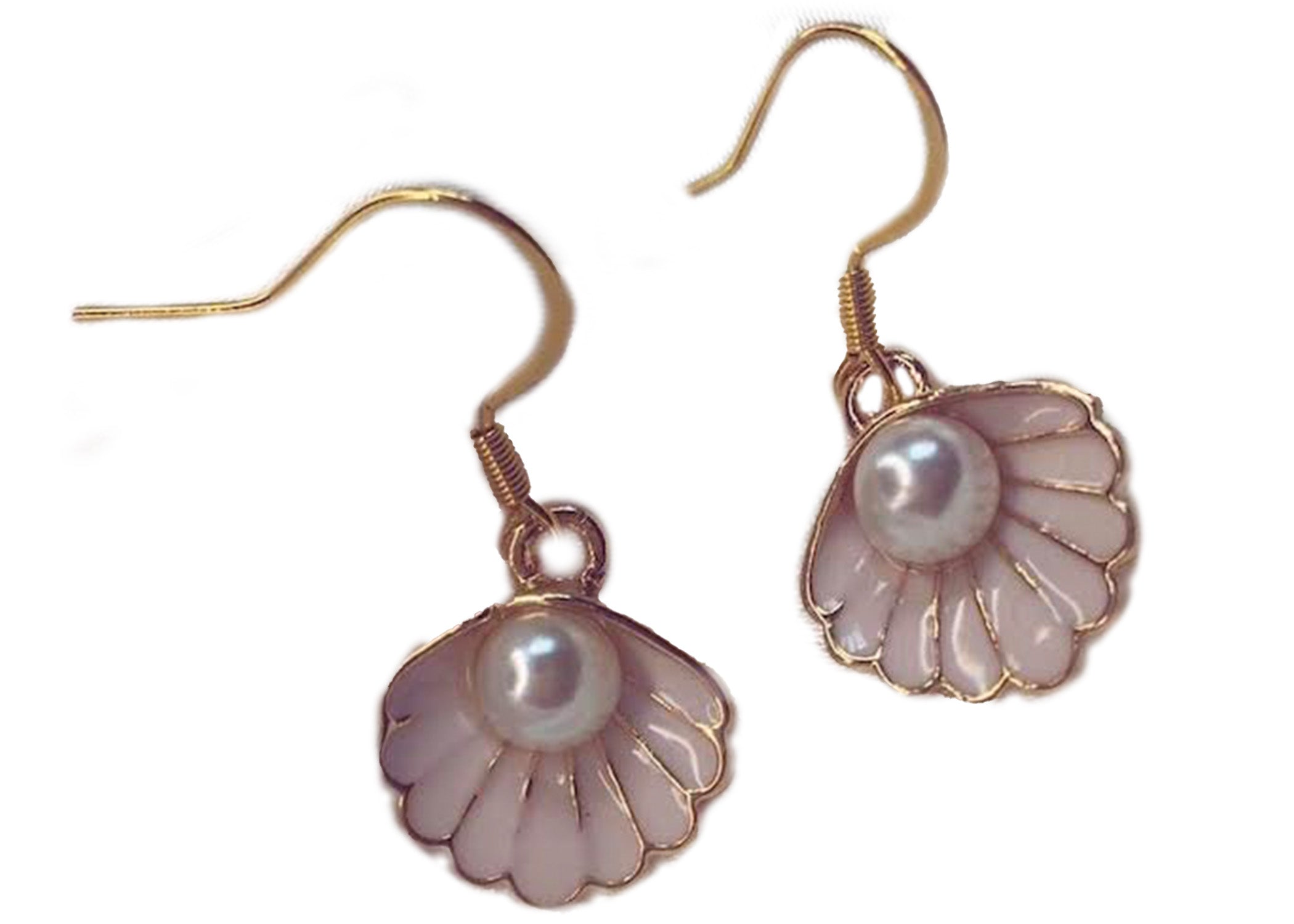 Pink Seashell earrings-Mermaid Jewelry, Ocean Inspired